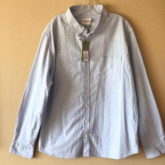 NEW Goodfellow Mens Light Blue Oxford - Picture 1 of 4
